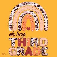 Oh Hey Third Grade Leopard Print Pattern Rainbow Kids T-Shirt thumb 4