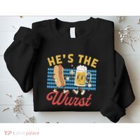 Oktoberfes Hes The Wurst Shes A Brat Couples Matching Sweatshirt thumb 2