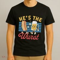 Oktoberfes Hes The Wurst Shes A Brat Couples Matching T-Shirt thumb 3
