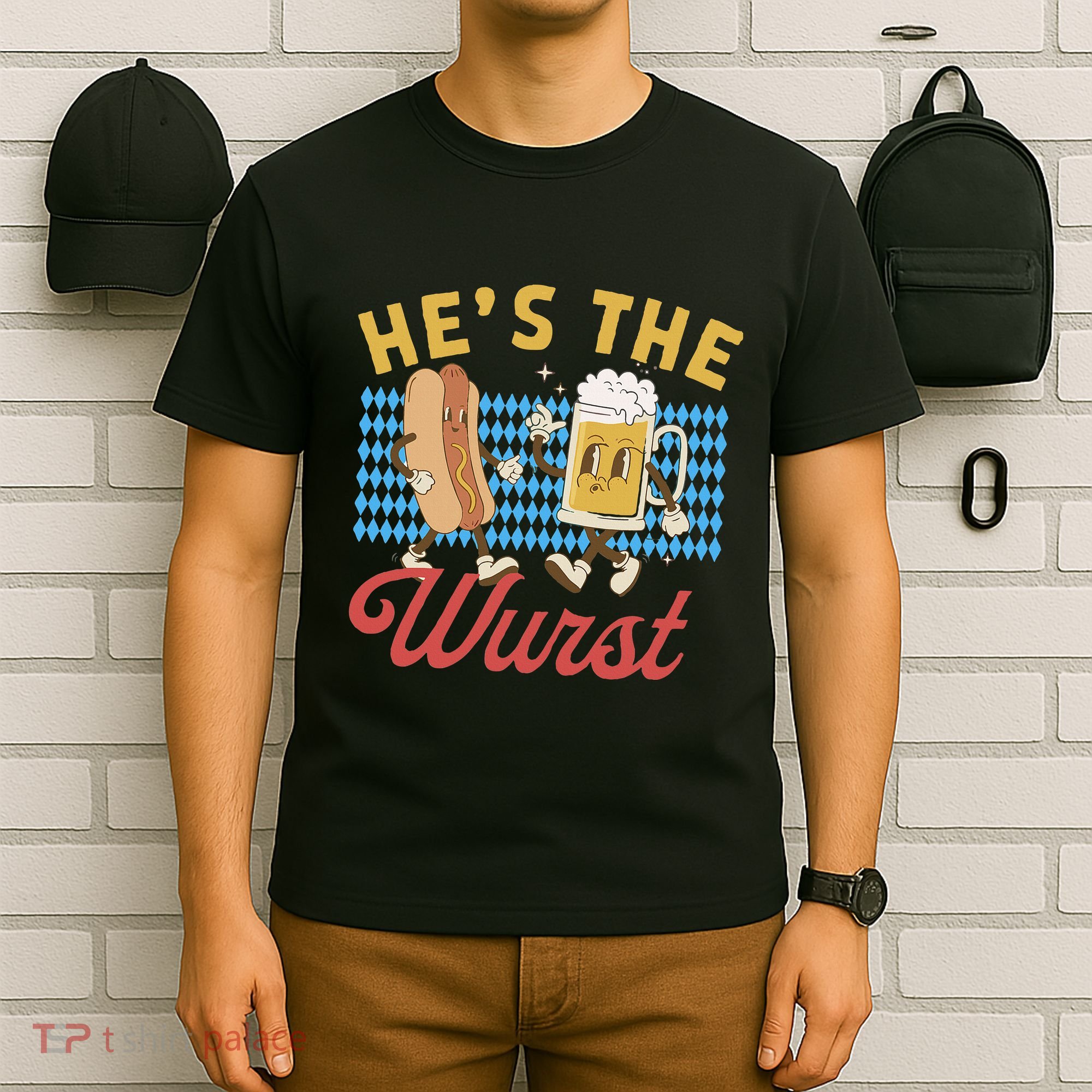 Oktoberfes Hes The Wurst Shes A Brat Couples Matching T-Shirt