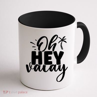 Oh Hey Vacay Palm Tree Summer Coffee Mug back