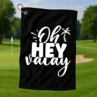 Oh Hey Vacay Palm Tree Summer Golf Towel thumb 1