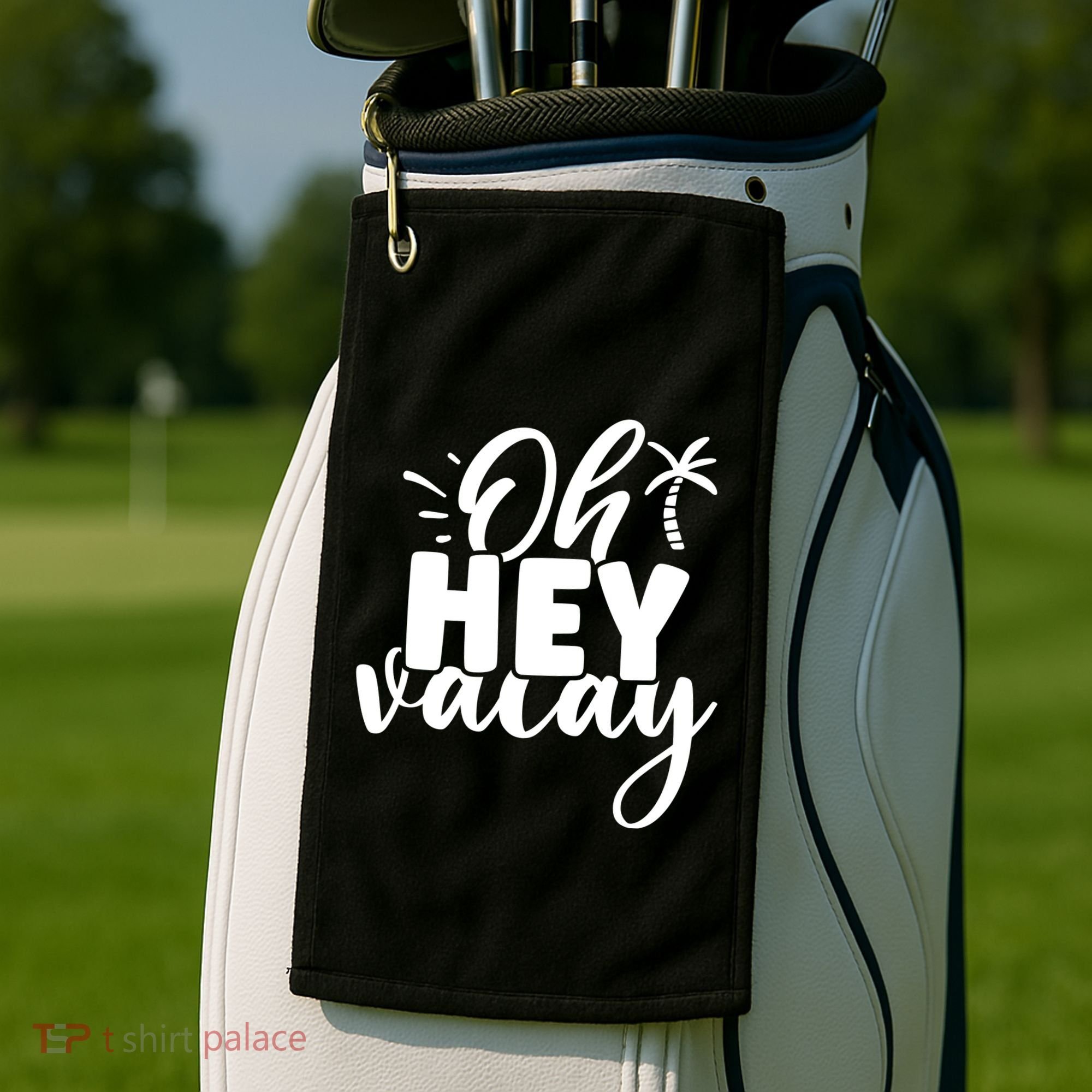 Oh Hey Vacay Palm Tree Summer Golf Towel