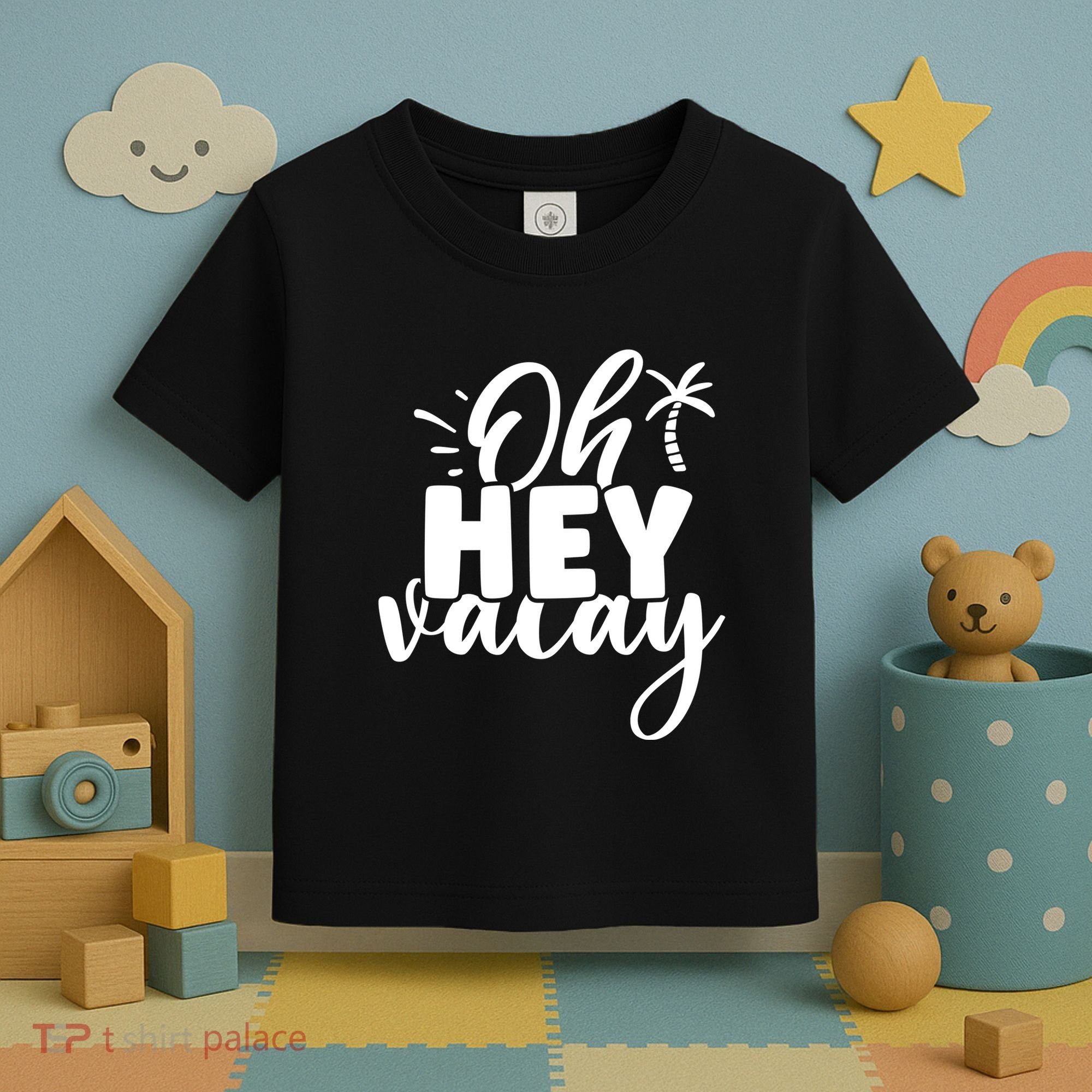 Oh Hey Vacay Palm Tree Summer Toddler T-Shirt