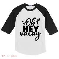 Oh Hey Vacay Palm Tree Summer Kids Colorblock Raglan Jersey thumb 0