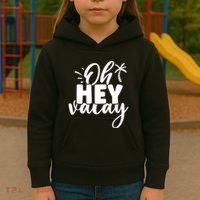 Oh Hey Vacay Palm Tree Summer Kids Hoodie thumb 3