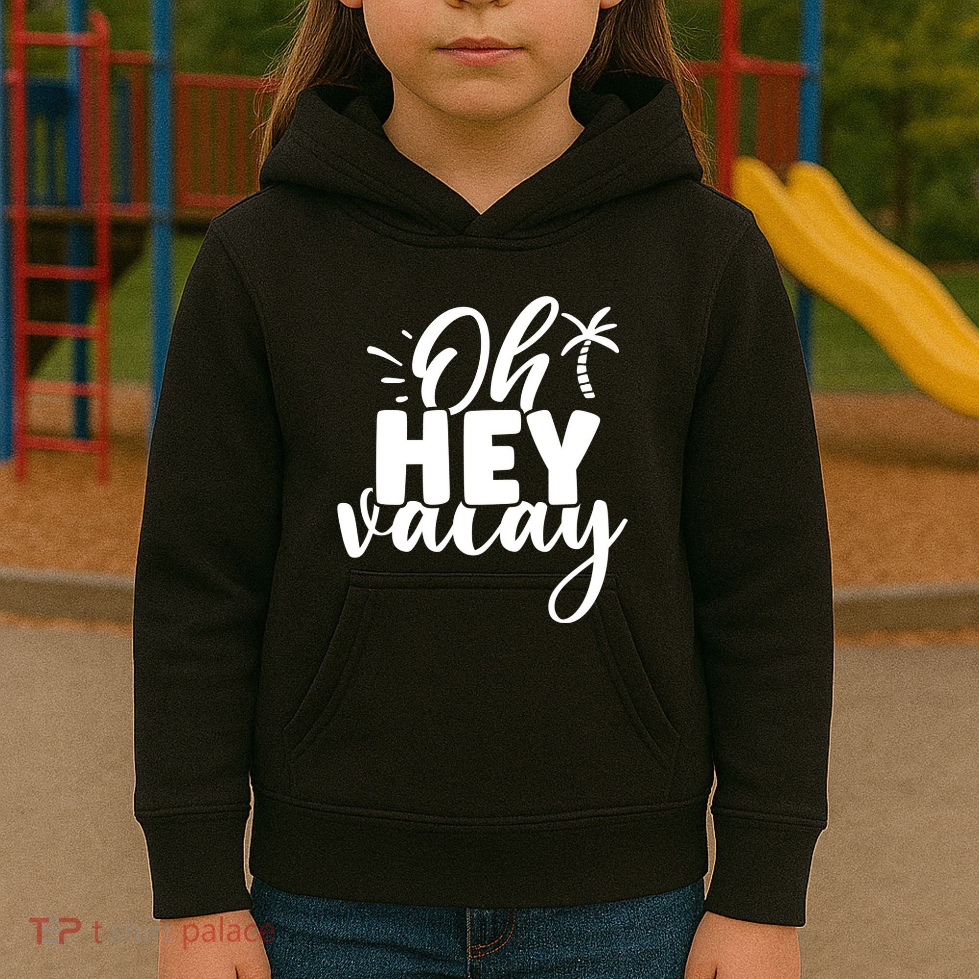 Oh Hey Vacay Palm Tree Summer Kids Hoodie