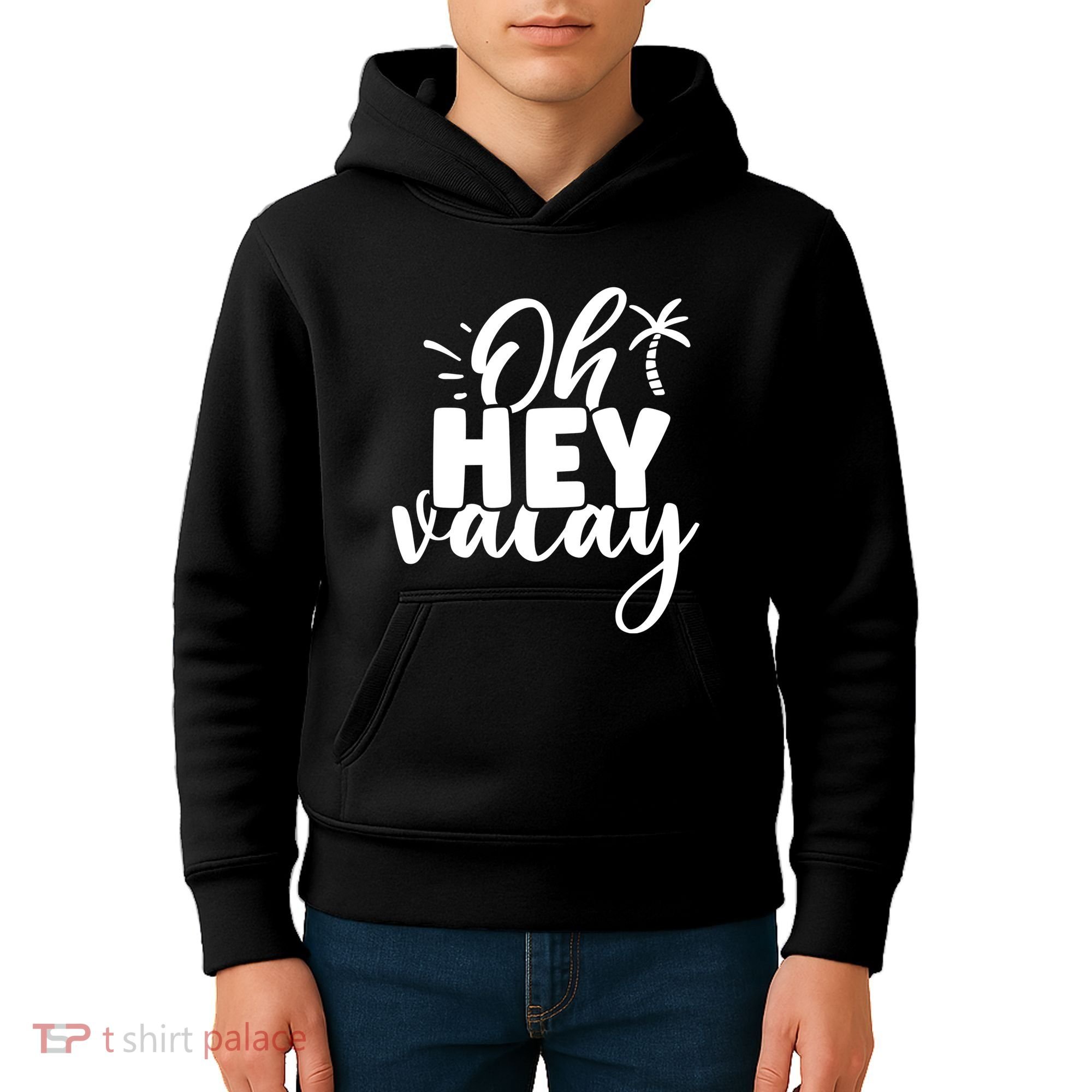 Oh Hey Vacay Palm Tree Summer Kids Hoodie