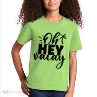 Oh Hey Vacay Palm Tree Summer Kids T-Shirt thumb 2