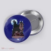 Owl House Wolf Gift Hunter's Wolf Funny Gift Christmas Trendy Gift Button thumb 0