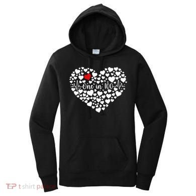 One In 100 Chd Congenital Heart Disease Awareness Gift Women's Hoodie