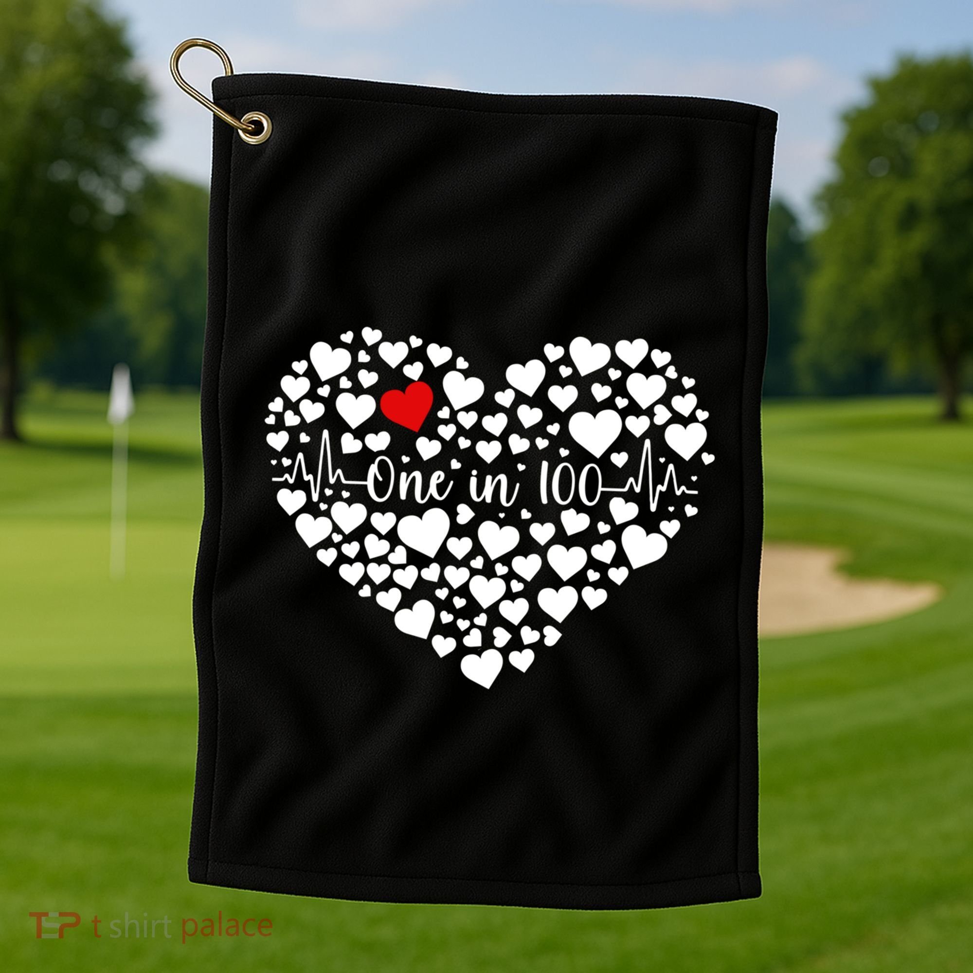 One In 100 Chd Congenital Heart Disease Awareness Gift Golf Towel