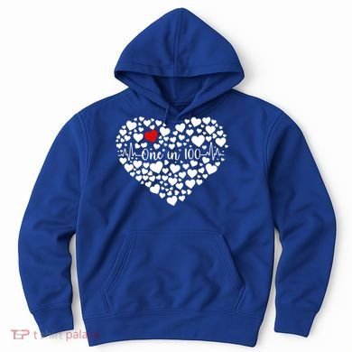 One In 100 Chd Congenital Heart Disease Awareness Gift Hoodie