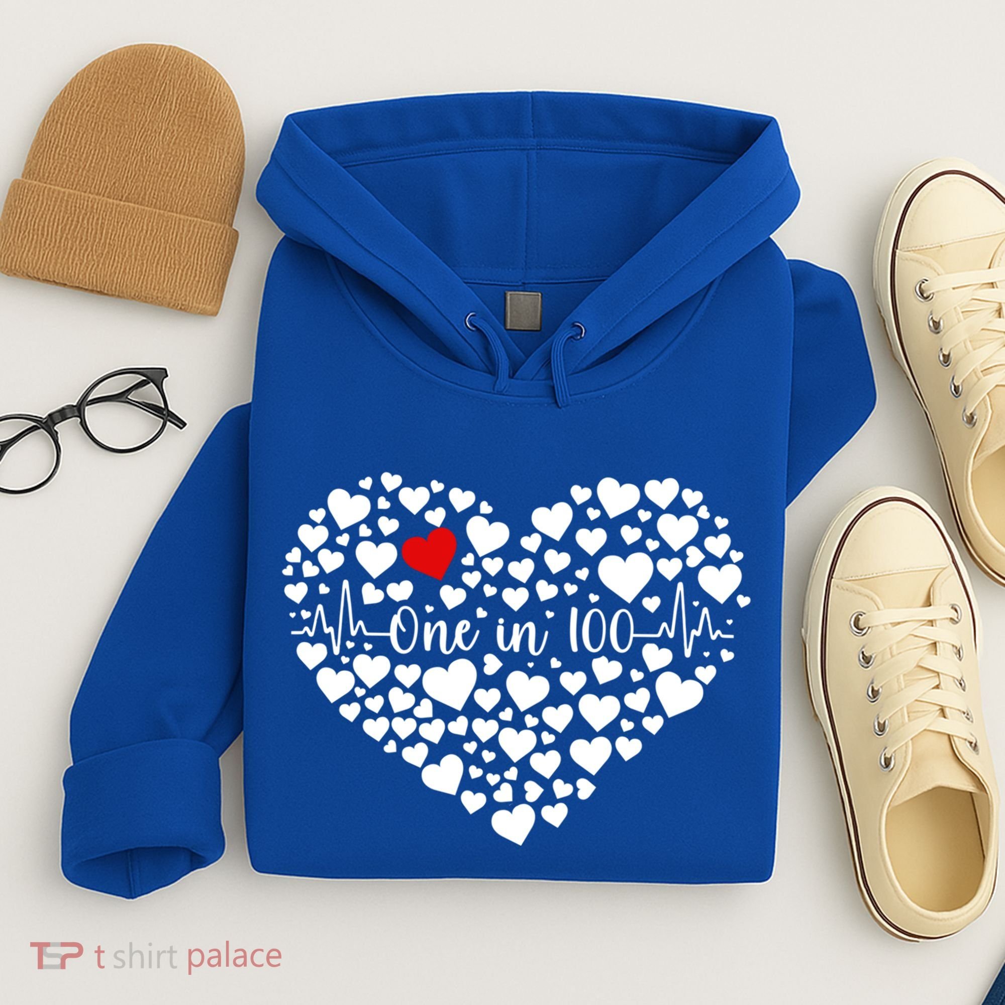 One In 100 Chd Congenital Heart Disease Awareness Gift Hoodie