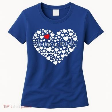 One In 100 Chd Congenital Heart Disease Awareness Gift Women's T-Shirt