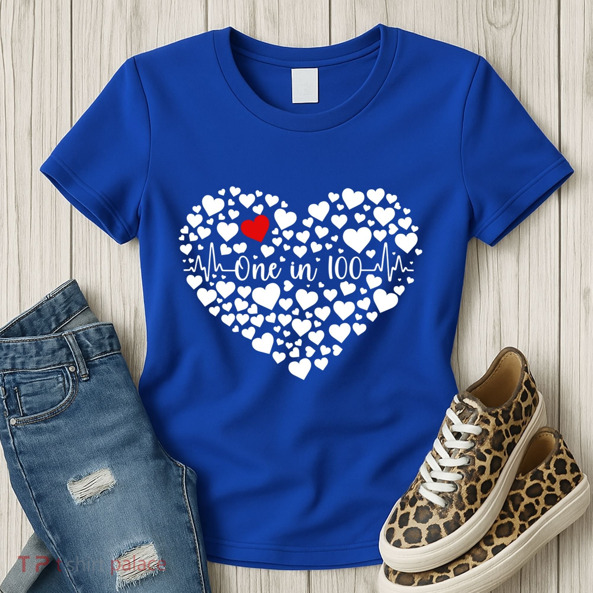 One In 100 Chd Congenital Heart Disease Awareness Gift Women's T-Shirt