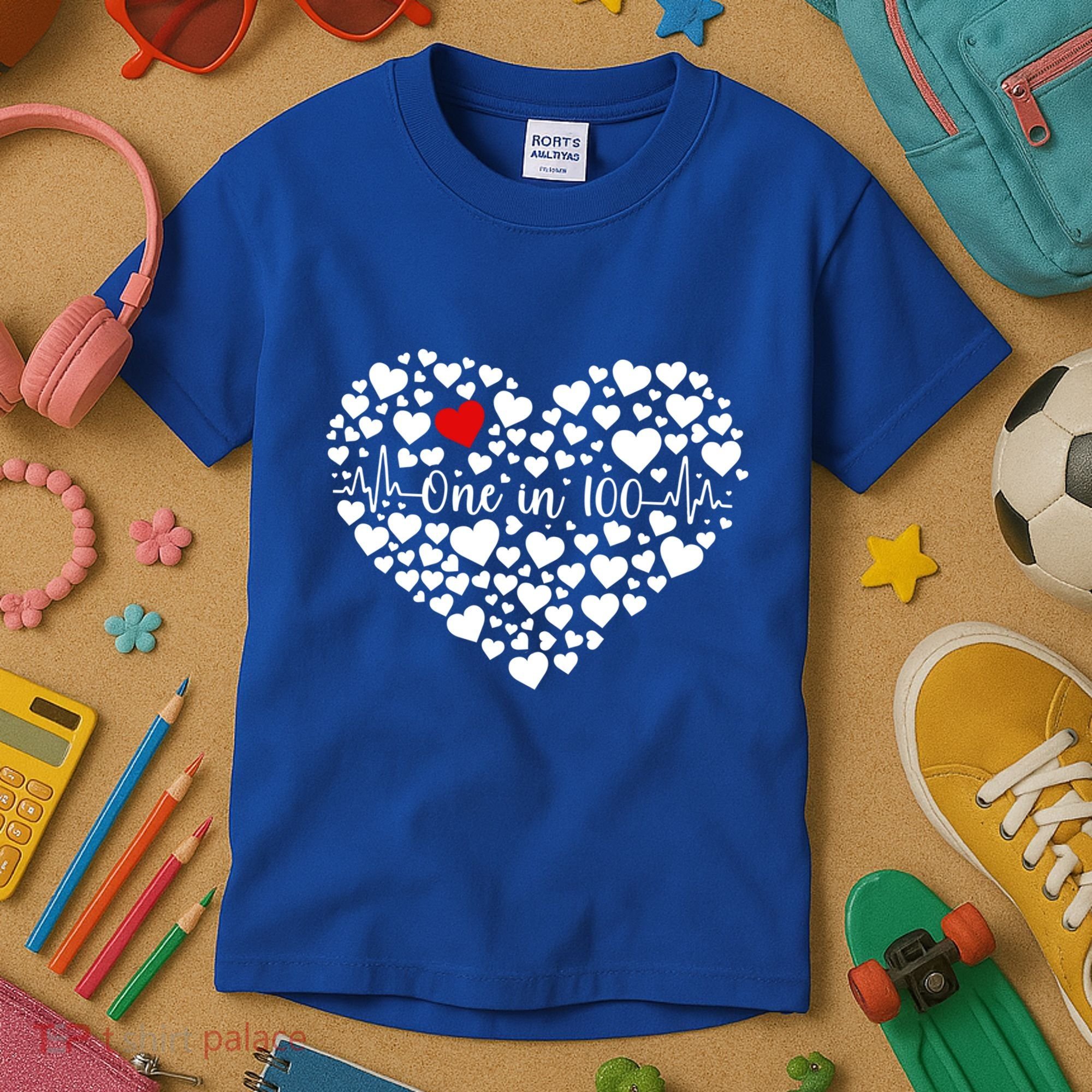 One In 100 Chd Congenital Heart Disease Awareness Gift Kids T-Shirt