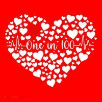 One In 100 Chd Congenital Heart Disease Awareness Gift Santa Hat thumb 1