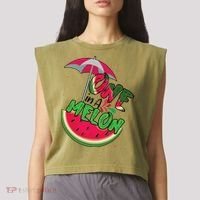 One In A Melon Adorable Cute Fun Summer Watermelon Gift Tee Garment-Dyed Women's Muscle Tee thumb 2