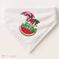 One In A Melon Adorable Cute Fun Summer Watermelon Gift Tee USA-Made Doggie Bandana thumb 0