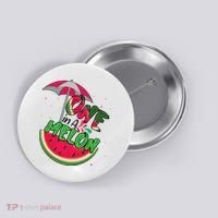 One In A Melon Adorable Cute Fun Summer Watermelon Gift Tee Button thumb 0