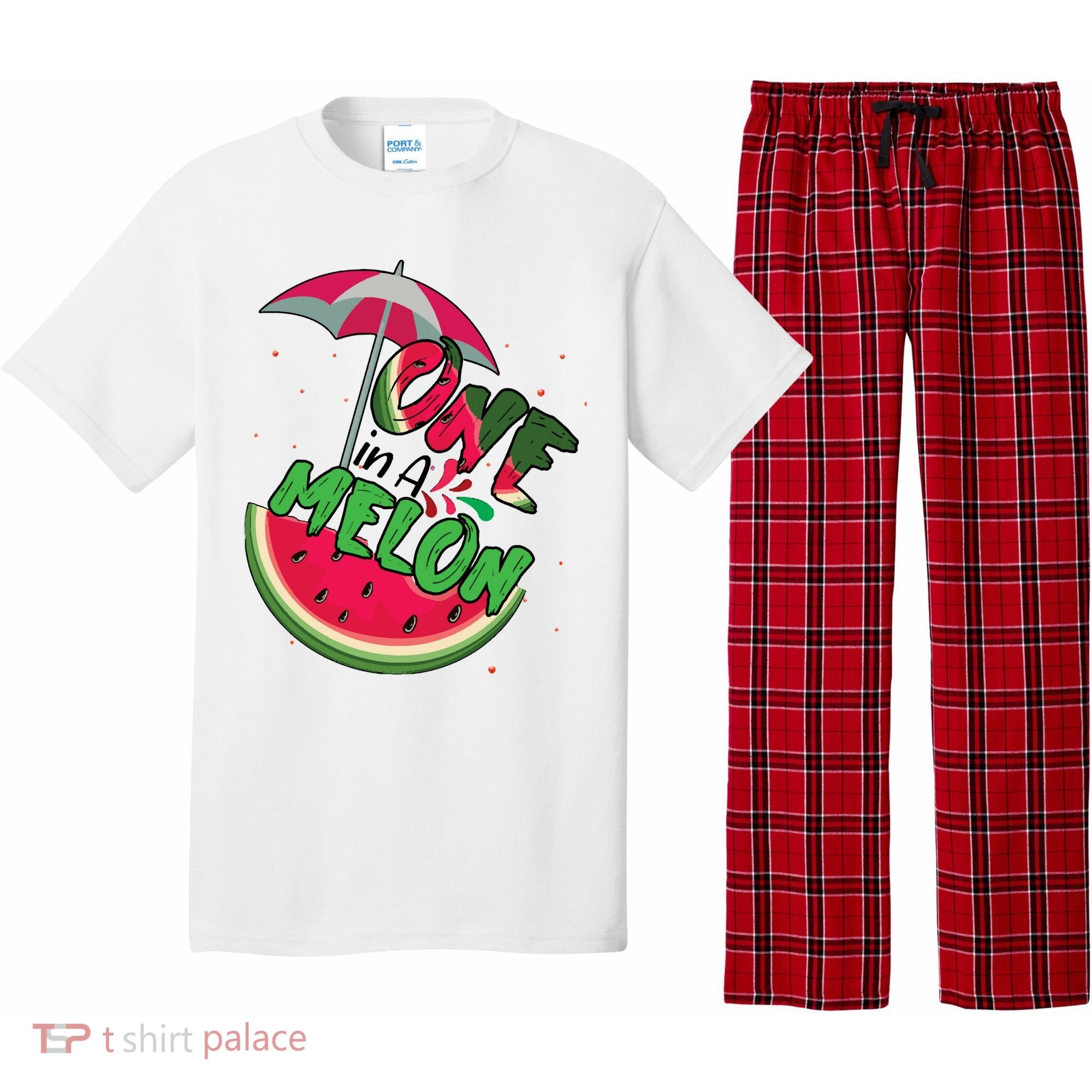 One In A Melon Adorable Cute Fun Summer Watermelon Gift Tee Pajama Set