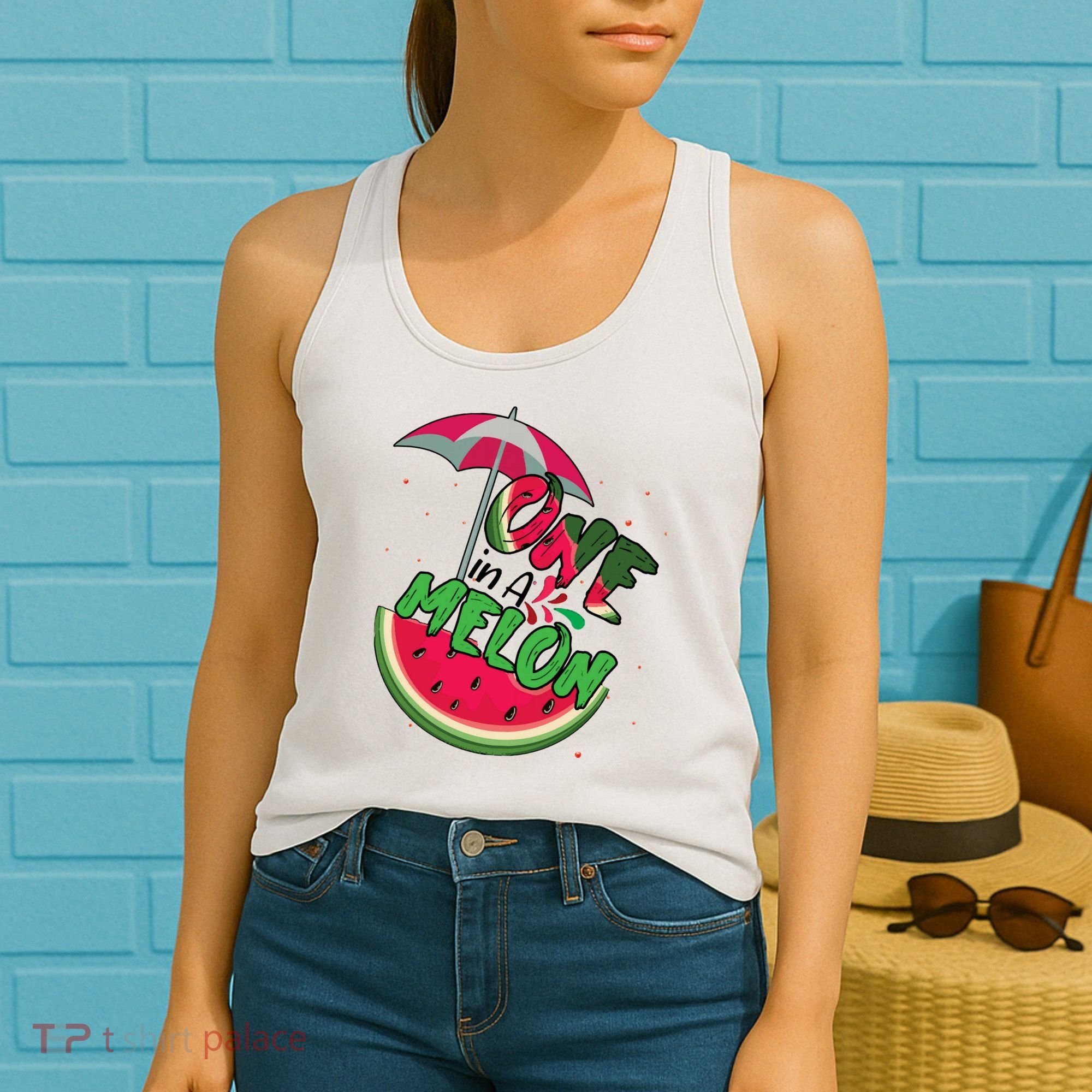 One In A Melon Adorable Cute Fun Summer Watermelon Gift Tee Women's Tank Top