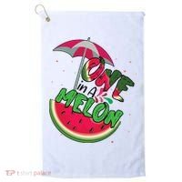 One In A Melon Adorable Cute Fun Summer Watermelon Gift Tee Golf Towel thumb 0