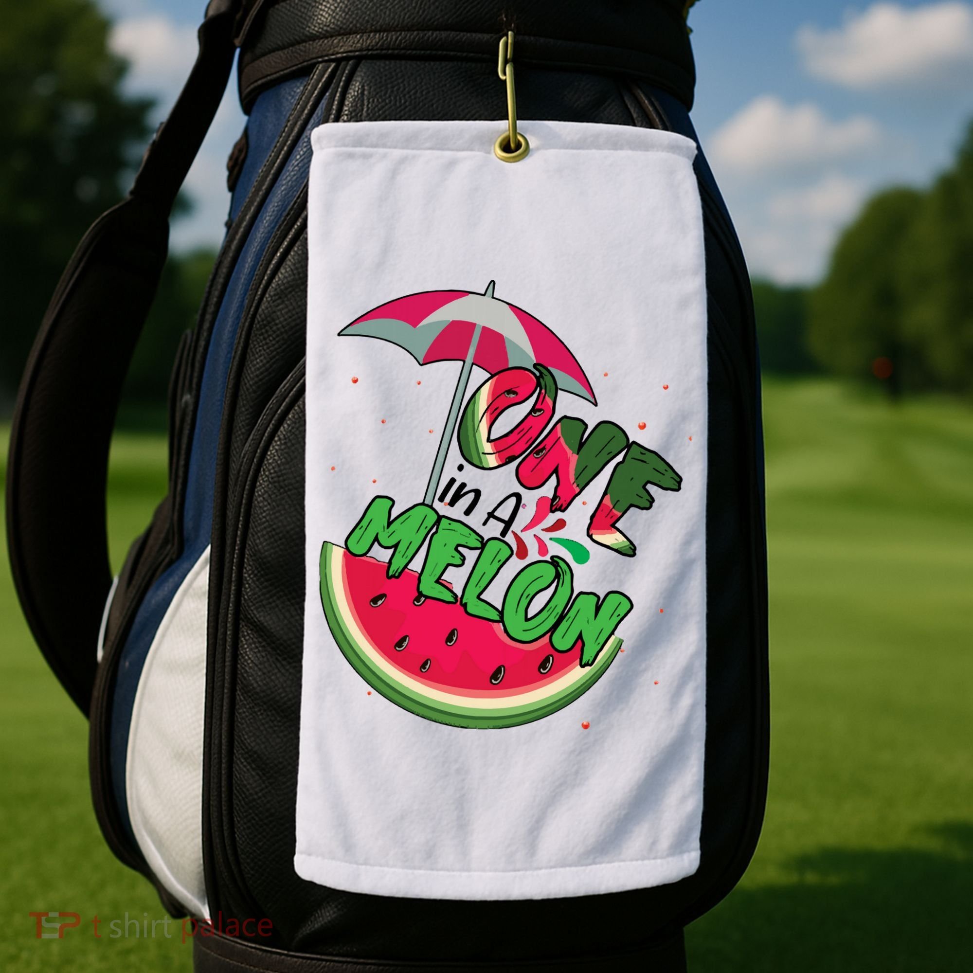 One In A Melon Adorable Cute Fun Summer Watermelon Gift Tee Golf Towel