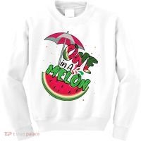 One In A Melon Adorable Cute Fun Summer Watermelon Gift Tee Kids Sweatshirt thumb 0