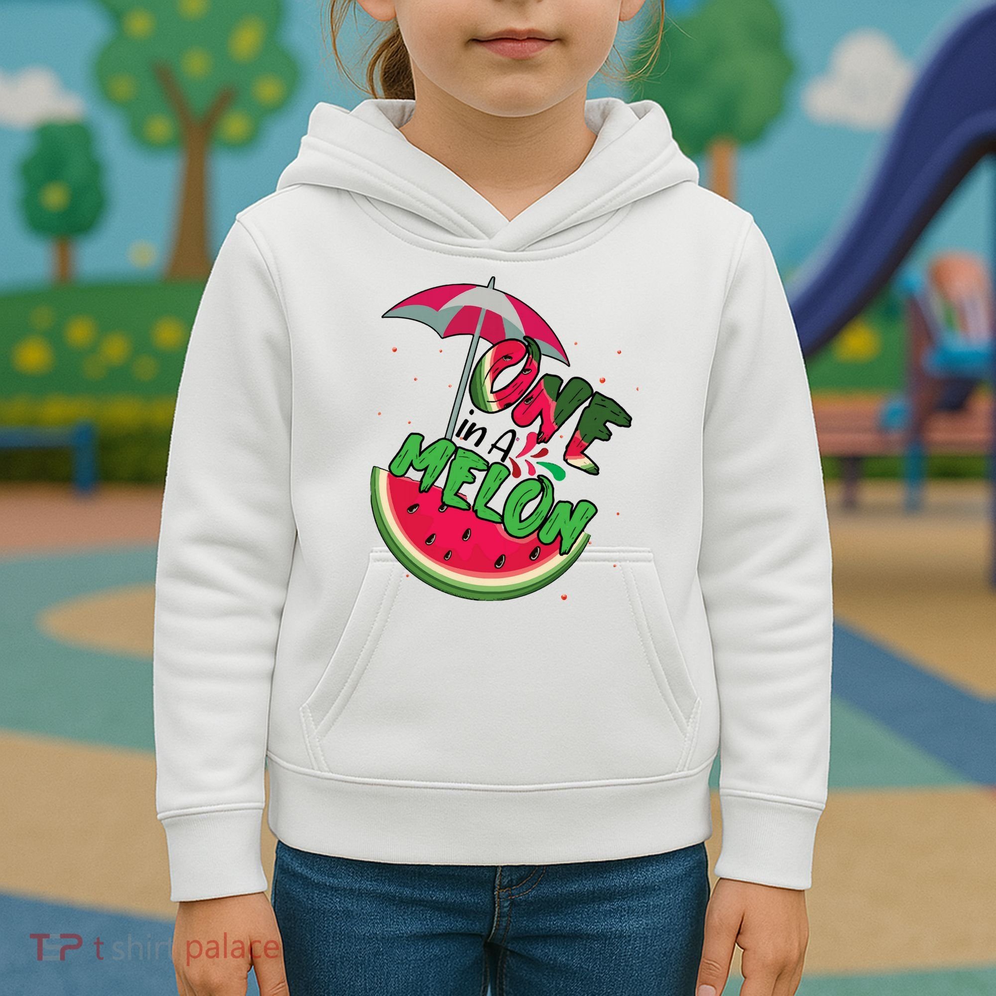 One In A Melon Adorable Cute Fun Summer Watermelon Gift Tee Kids Hoodie