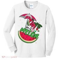 One In A Melon Adorable Cute Fun Summer Watermelon Gift Tee Kids Long Sleeve Shirt thumb 0