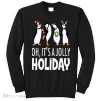 Oh It’s A Jolly a Holidays Christmas Penguin Box Santa Hat Sweatshirt thumb 0