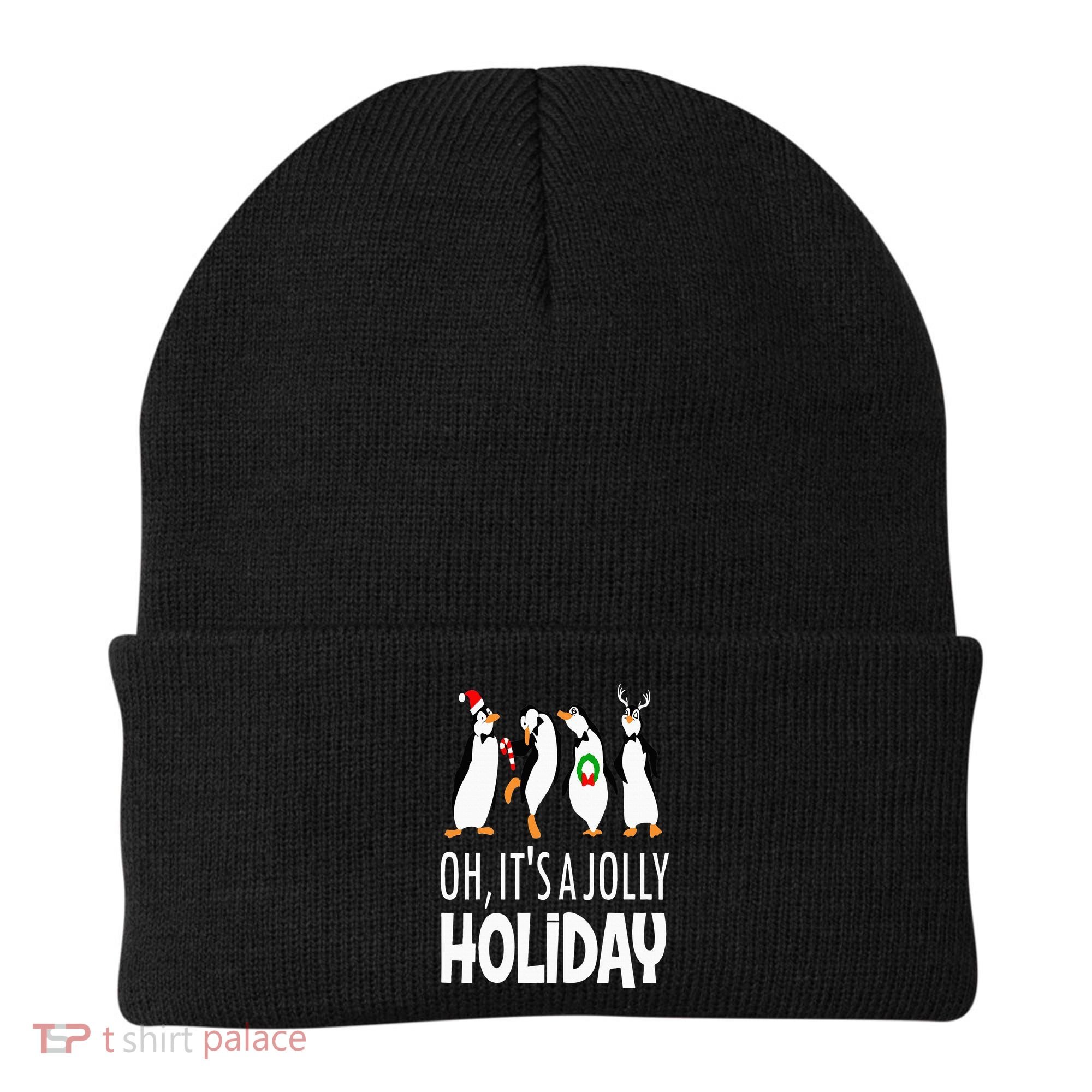 Oh It’s A Jolly a Holidays Christmas Penguin Box Santa Hat Beanie