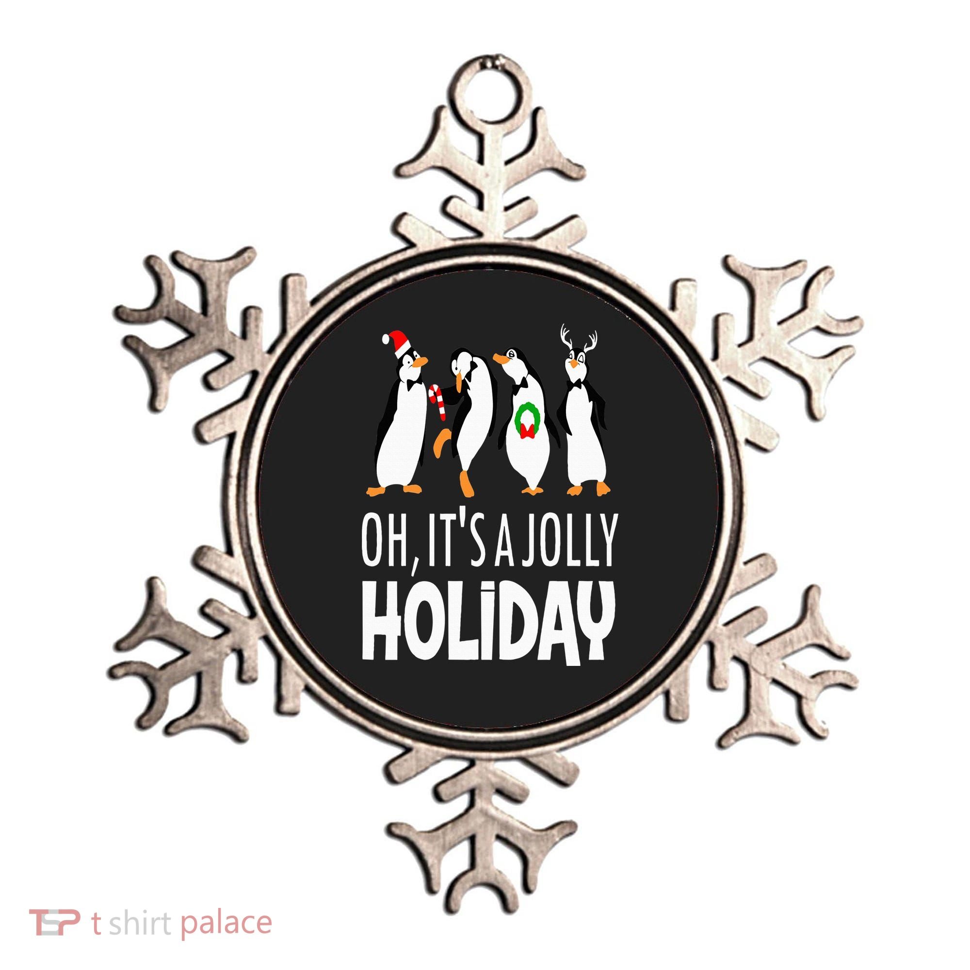 Oh It’s A Jolly a Holidays Christmas Penguin Box Santa Hat Ornament
