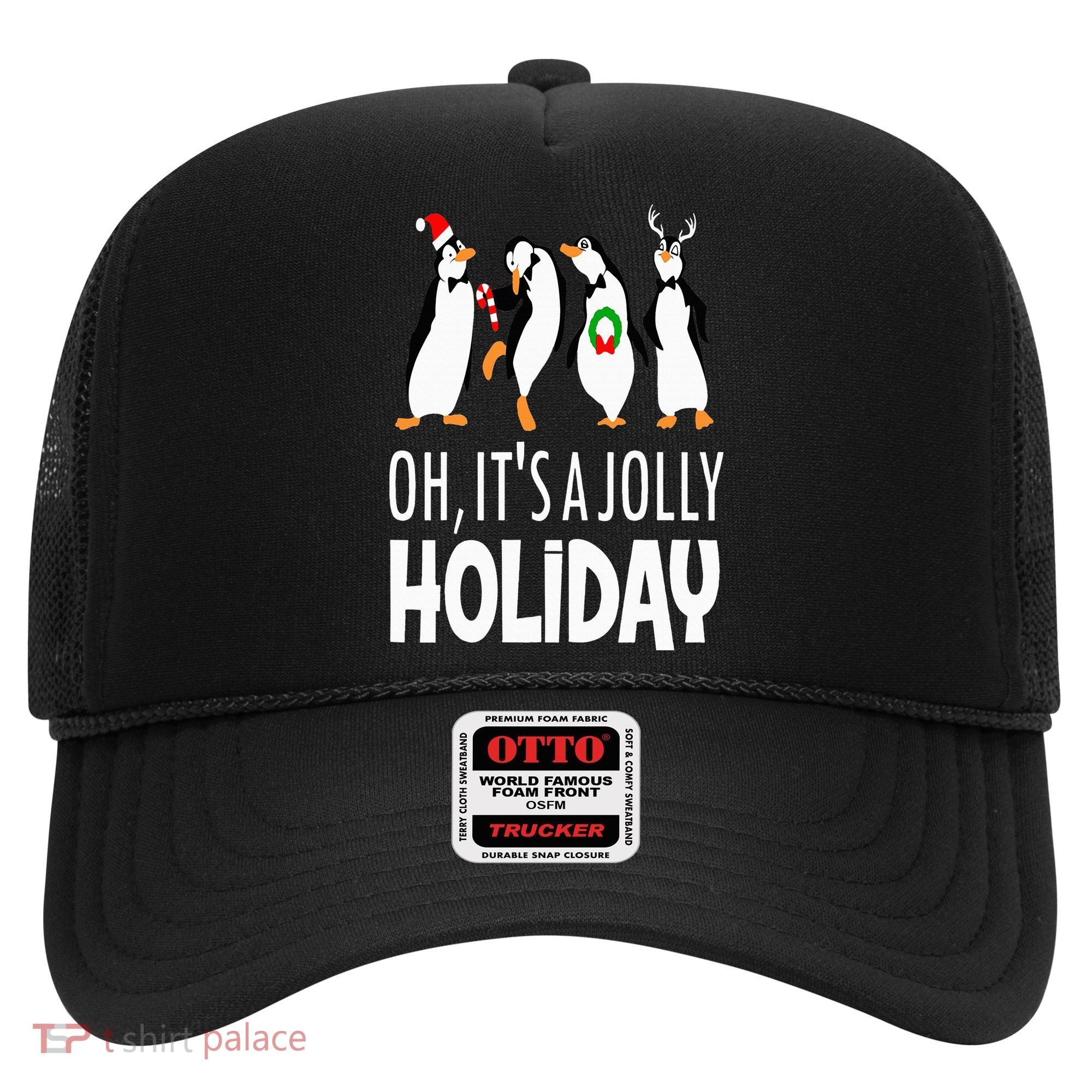 Oh It’s A Jolly a Holidays Christmas Penguin Box Santa Hat Hat