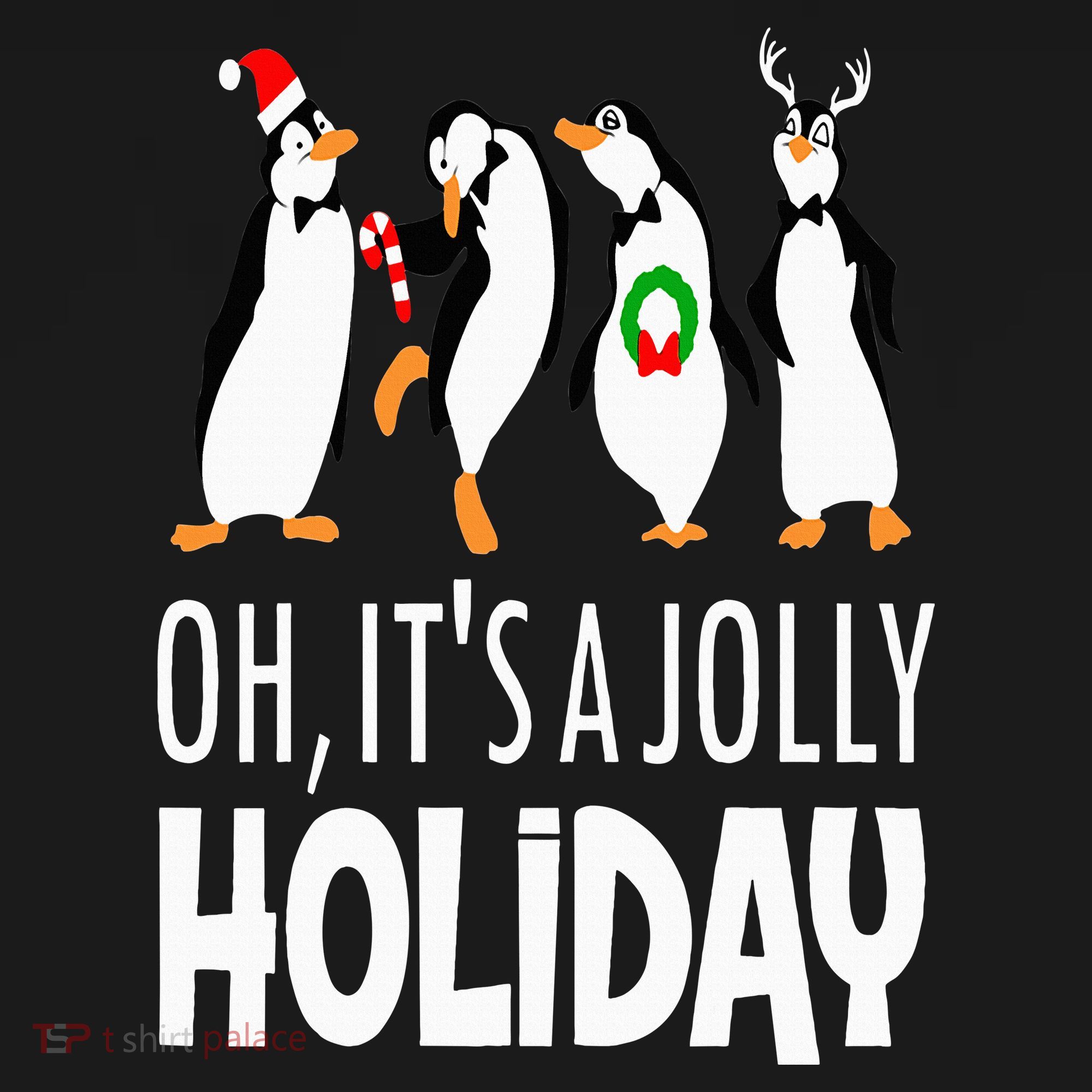 Oh It’s A Jolly a Holidays Christmas Penguin Box Santa Hat Visor