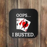 Oops I Busted Blackjack Sexy Queen Of Hearts Coaster thumb 0