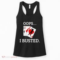 Oops I Busted Blackjack Sexy Queen Of Hearts Women's Tank Top thumb 0