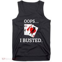 Oops I Busted Blackjack Sexy Queen Of Hearts Tank Top thumb 0