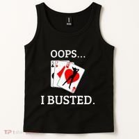 Oops I Busted Blackjack Sexy Queen Of Hearts Tank Top thumb 2