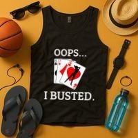 Oops I Busted Blackjack Sexy Queen Of Hearts Tank Top thumb 4