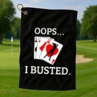 Oops I Busted Blackjack Sexy Queen Of Hearts Golf Towel thumb 1