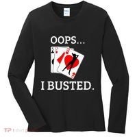 Oops I Busted Blackjack Sexy Queen Of Hearts Women's Long Sleeve Shirt thumb 0