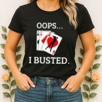 Oops I Busted Blackjack Sexy Queen Of Hearts Women's T-Shirt thumb 2