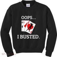Oops I Busted Blackjack Sexy Queen Of Hearts Kids Sweatshirt thumb 0