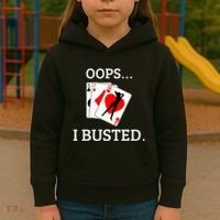 Oops I Busted Blackjack Sexy Queen Of Hearts Kids Hoodie thumb 3