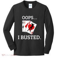 Oops I Busted Blackjack Sexy Queen Of Hearts Kids Long Sleeve Shirt thumb 0