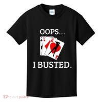 Oops I Busted Blackjack Sexy Queen Of Hearts Kids T-Shirt thumb 0