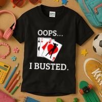 Oops I Busted Blackjack Sexy Queen Of Hearts Kids T-Shirt thumb 3